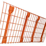 Powder coating wire mesh decking with flared support