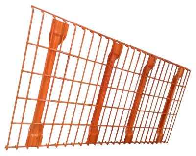 Powder coating wire mesh decking with flared support