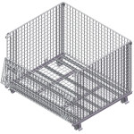 Wire container with half drop gate